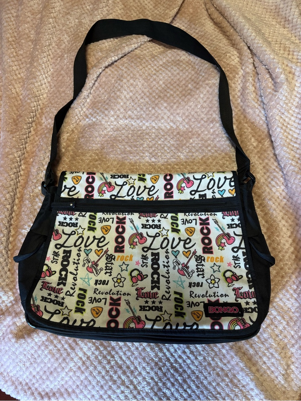 BONGO Graphic Crossbody Bag Double Sided with Black Strap